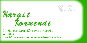 margit kormendi business card